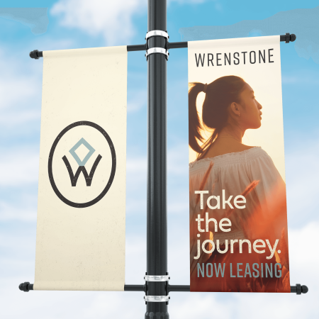 exterior flag signage for a multifamily community in nashville by ST8MNT